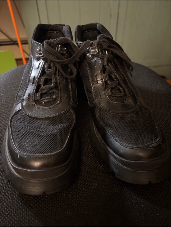 Prada Shoes - Prada Black Lace-Up Platform Sneakers